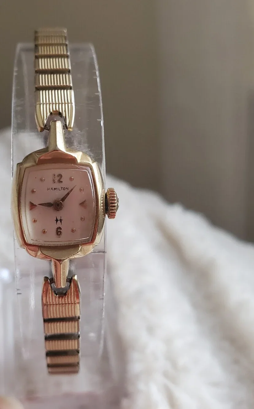 Vintage Hamilton Ladies Mechanical Watch 10K RGP Gold Filled Runs Mid-Century